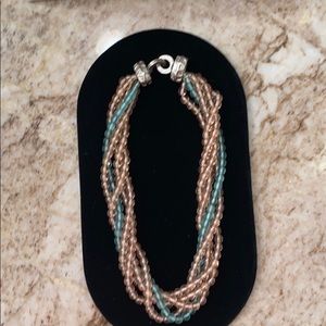 Chocker Style twisted glass bead necklace